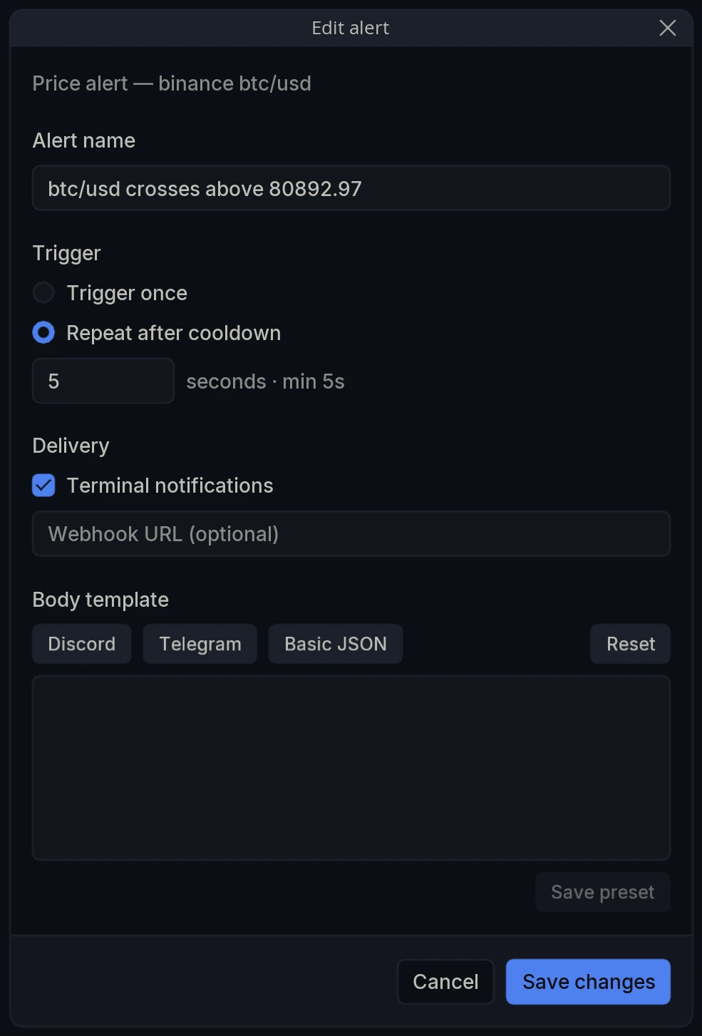Alerts Edit