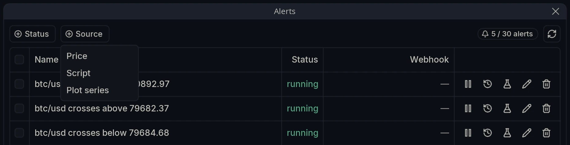 Alerts Source Filter