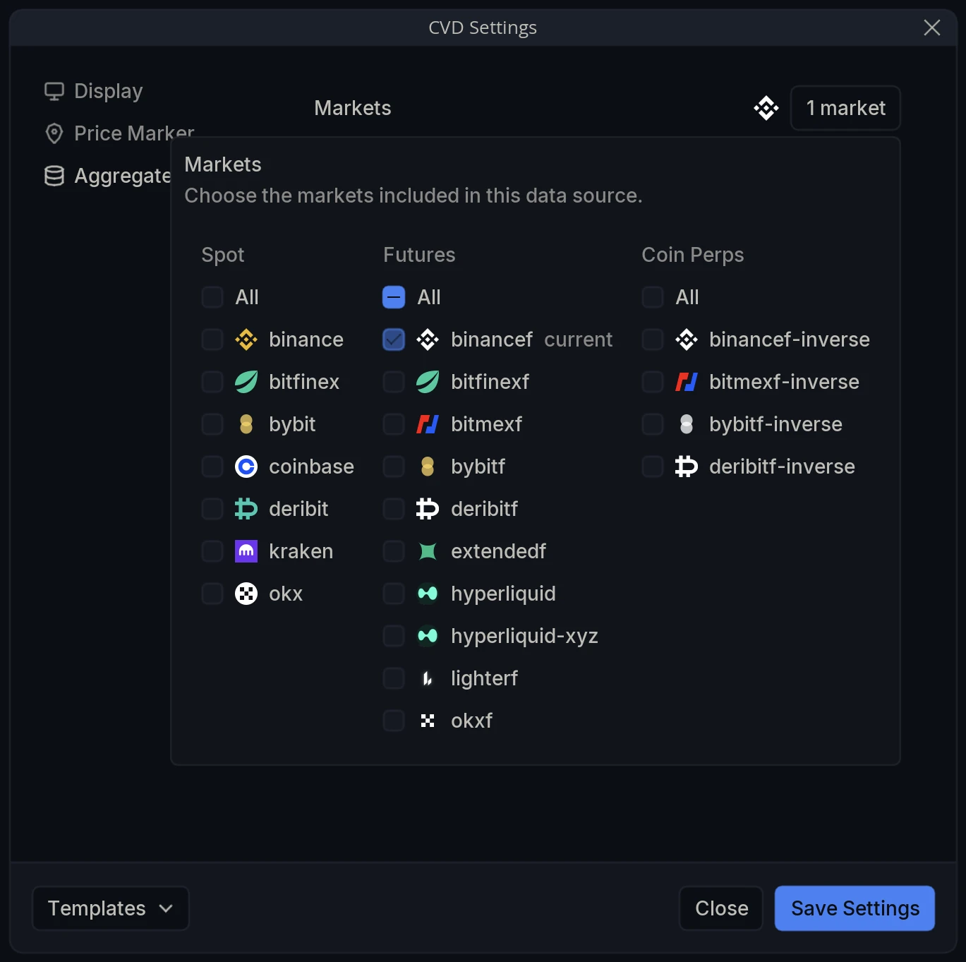 CVD Settings Aggregate