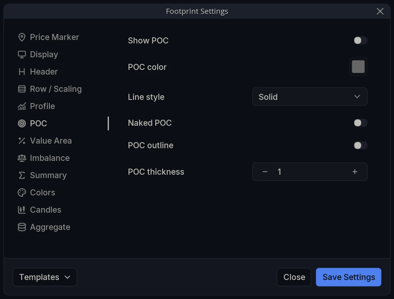 Footprint Settings POC