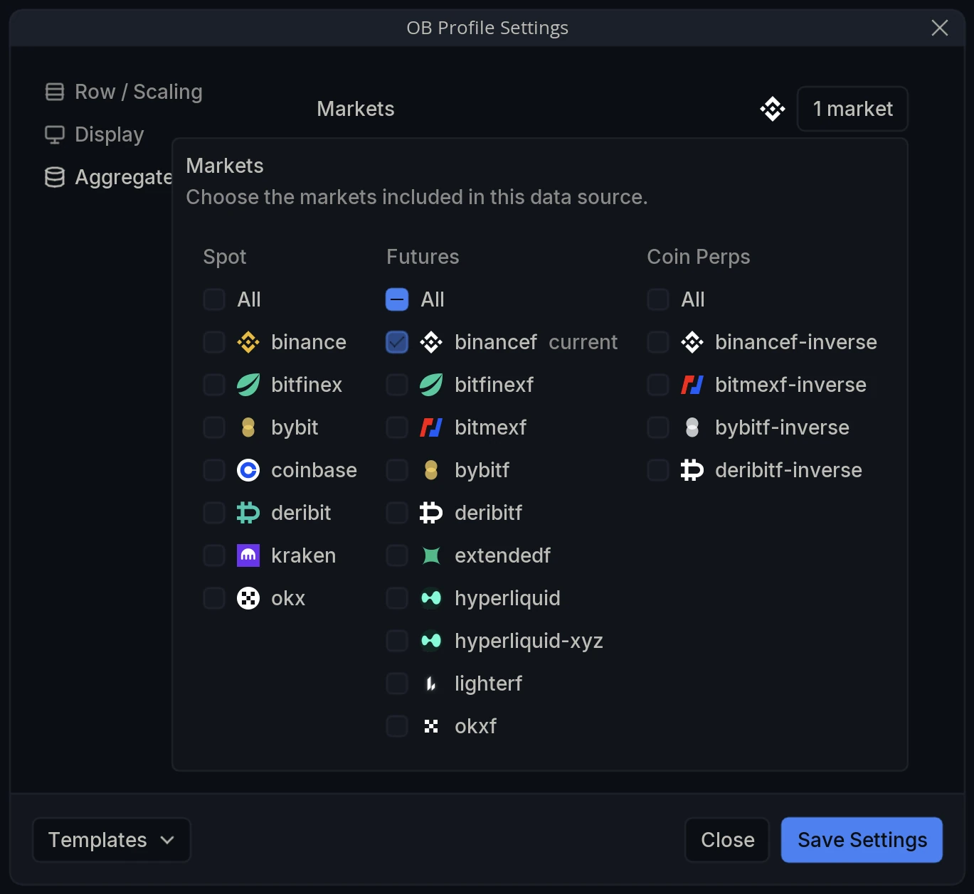 OB Profile Settings Aggregate