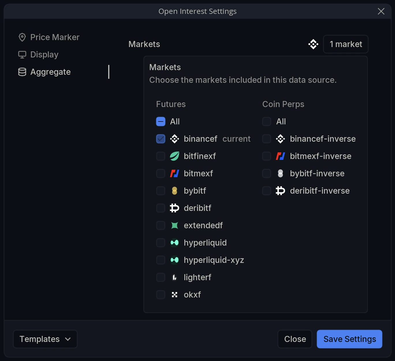 Open Interest Settings Aggregate