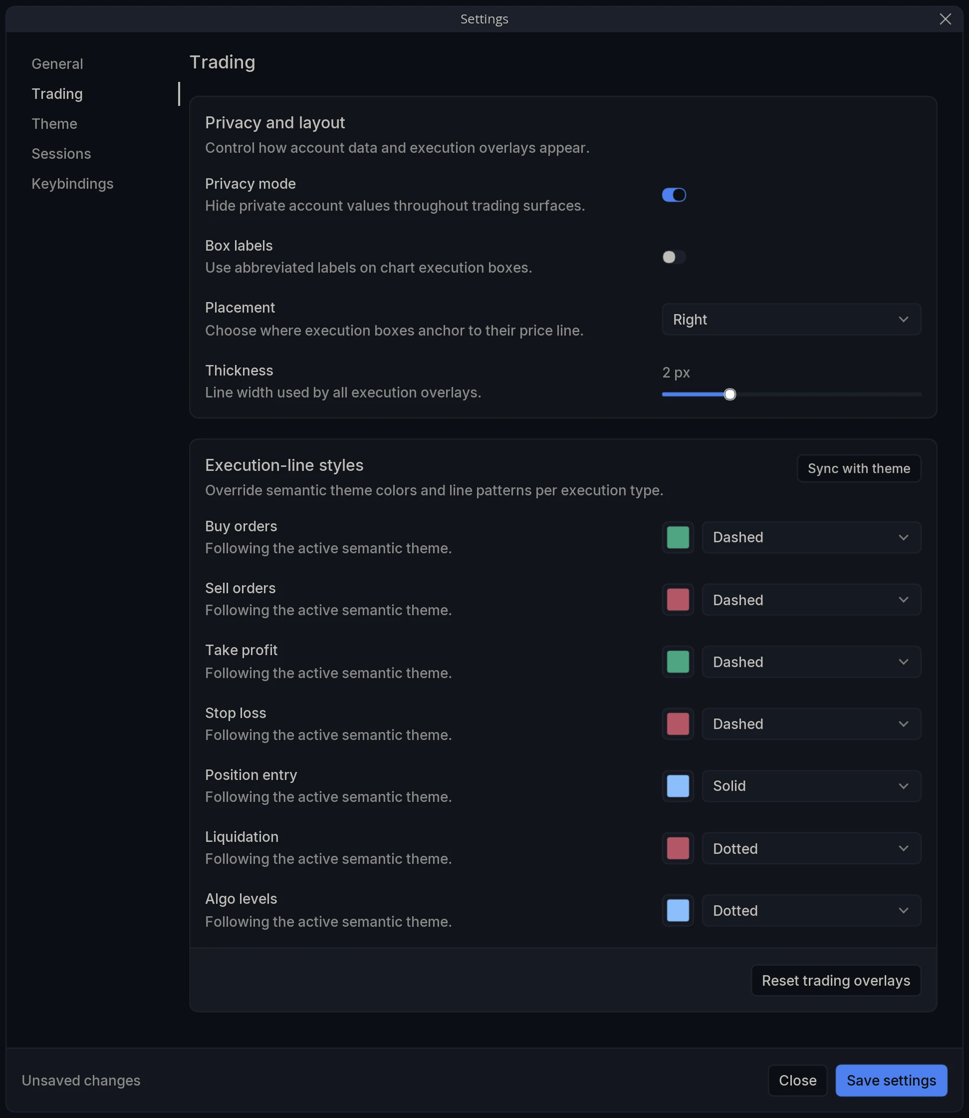 Order Ticket Settings