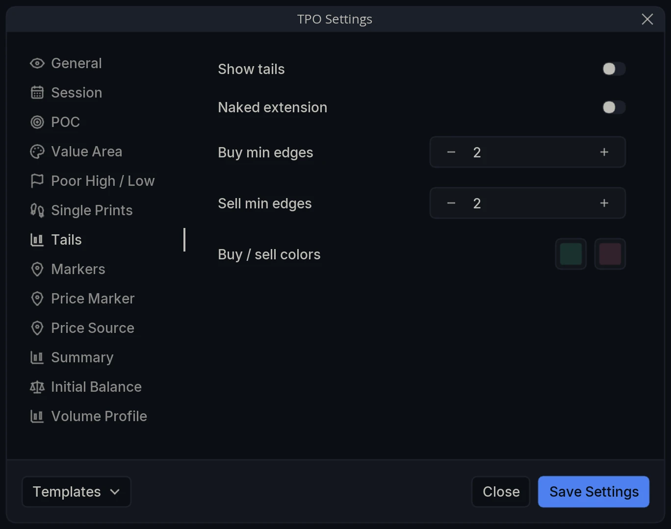 TPO Settings Tails